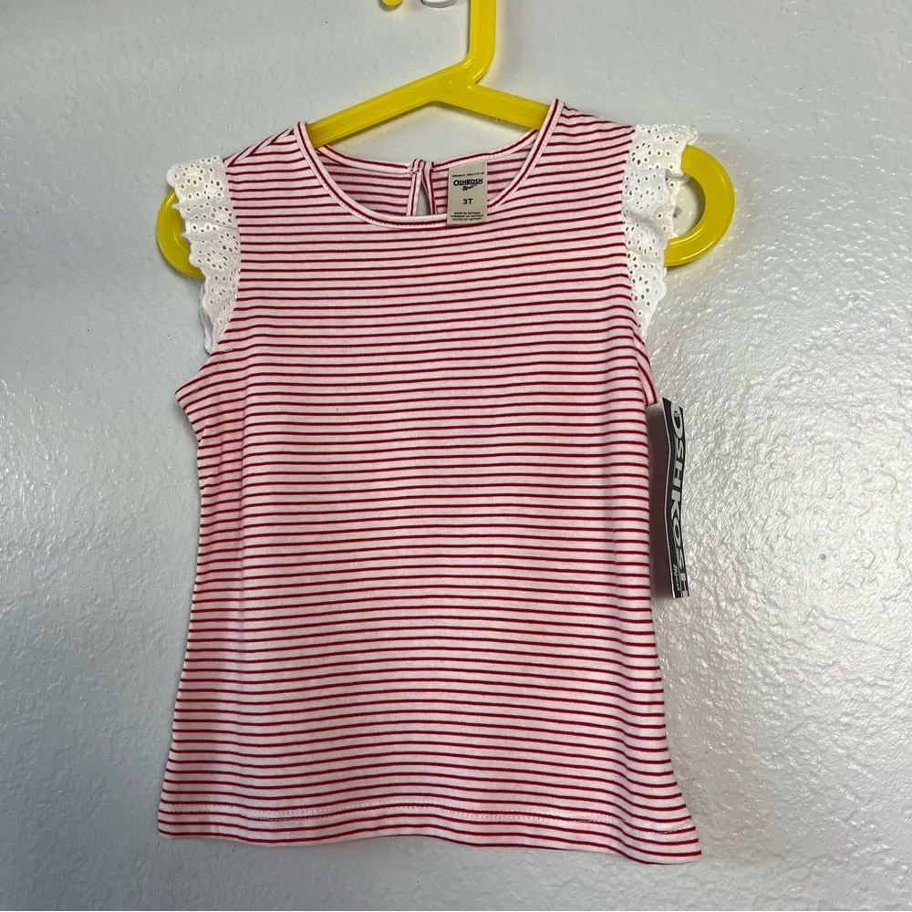 NWT Oshkosh B'gosh Baby‎ Girls' Sleeveless Striped Ruffle Tank Top
